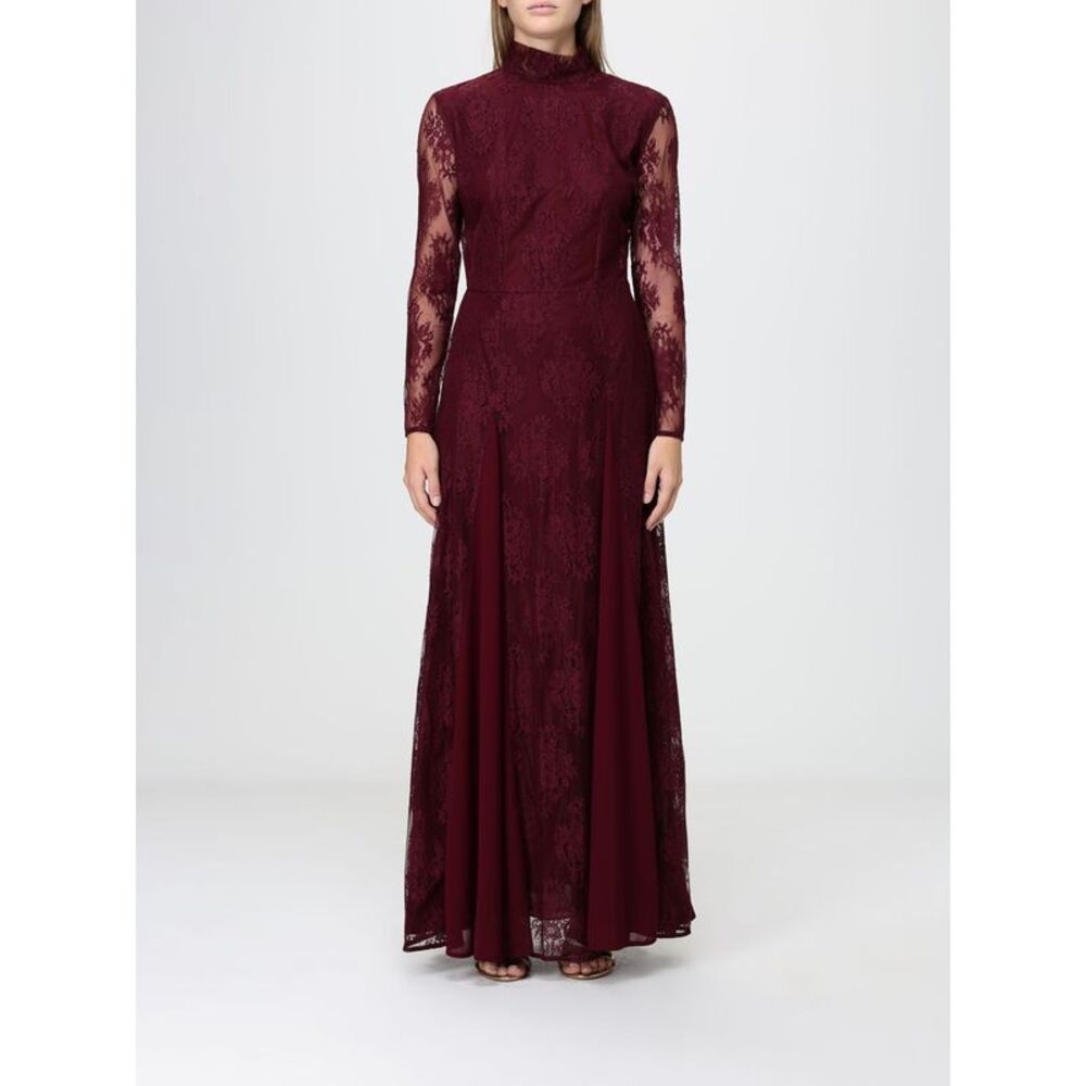 Hanita Women Hanita High-Neck Long Sleeve Lace Long Evening Gown